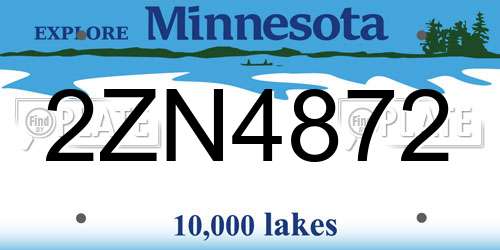 2ZN4872 Minnesota License Plate