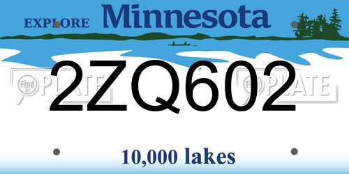 2ZQ602 Minnesota License Plate