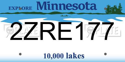 2ZRE177 Minnesota License Plate