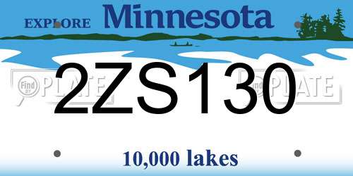 2ZS130 Minnesota License Plate