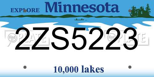 2ZS5223 Minnesota License Plate
