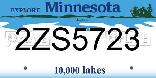 2ZS5723 Minnesota License Plate