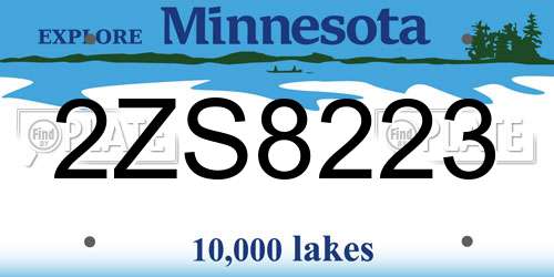 2ZS8223 Minnesota License Plate