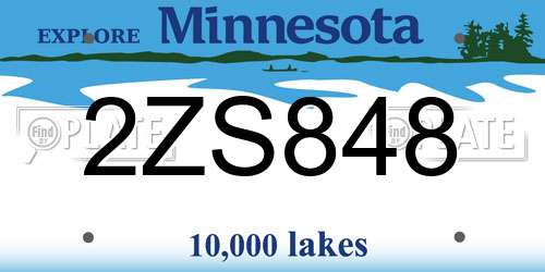 2ZS848 Minnesota License Plate