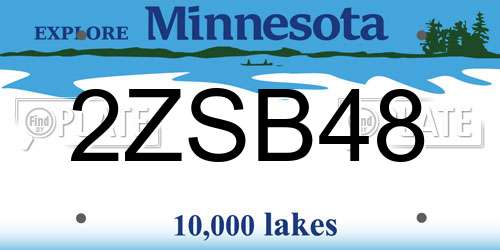 2ZSB48 Minnesota License Plate