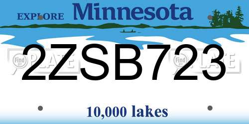 2ZSB723 Minnesota License Plate
