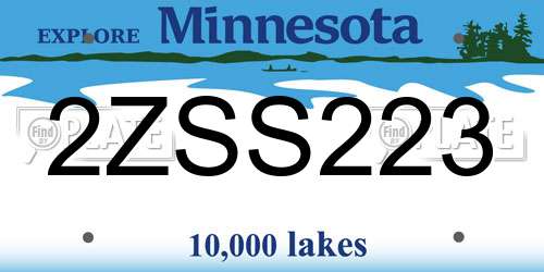 2ZSS223 Minnesota License Plate