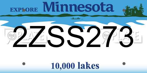 2ZSS273 Minnesota License Plate