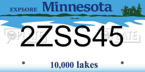 2ZSS45 Minnesota License Plate