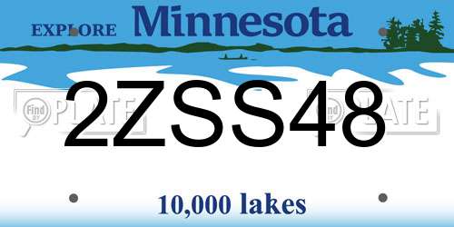 2ZSS48 Minnesota License Plate