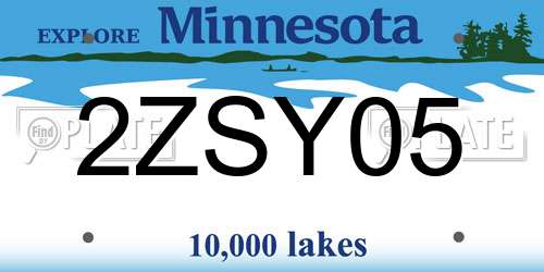 2ZSY05 Minnesota License Plate