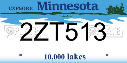 2ZT513 Minnesota License Plate