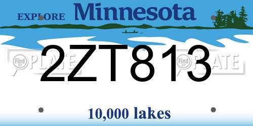 2ZT813 Minnesota License Plate