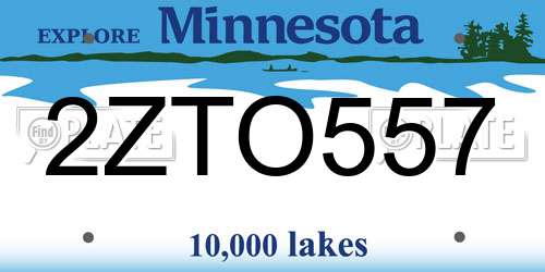 2ZTO557 Minnesota License Plate