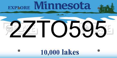 2ZTO595 Minnesota License Plate