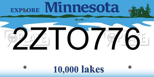2ZTO776 Minnesota License Plate