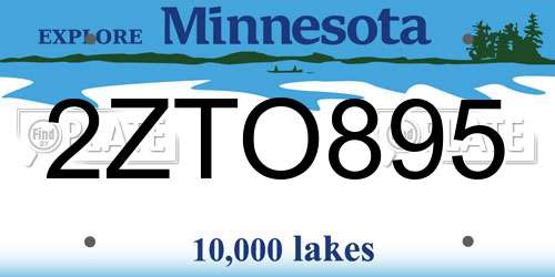 2ZTO895 Minnesota License Plate