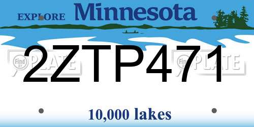 2ZTP471 Minnesota License Plate
