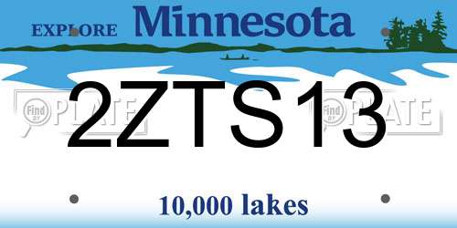 2ZTS13 Minnesota License Plate