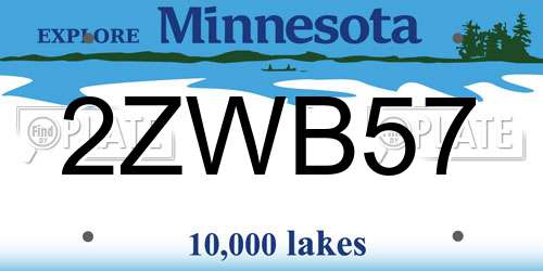 2ZWB57 Minnesota License Plate