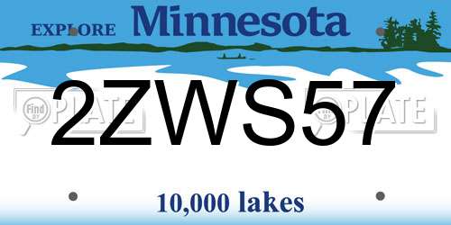 2ZWS57 Minnesota License Plate