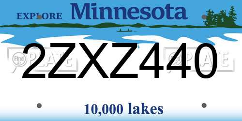 2ZXZ440 Minnesota License Plate