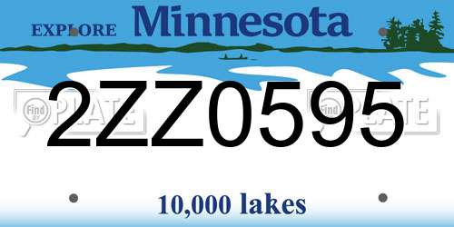 2ZZ0595 Minnesota License Plate