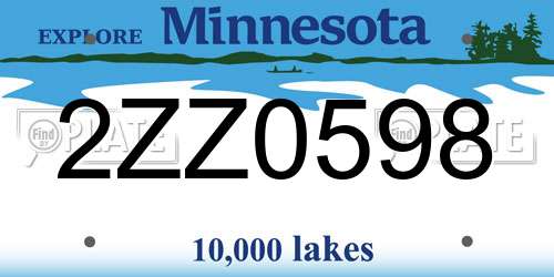 2ZZ0598 Minnesota License Plate
