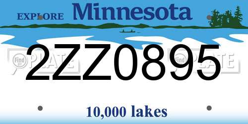 2ZZ0895 Minnesota License Plate