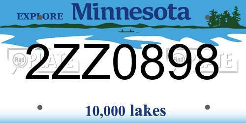 2ZZ0898 Minnesota License Plate