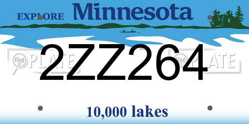 2ZZ264 Minnesota License Plate