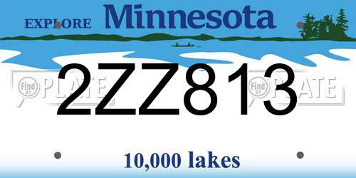 2ZZ813 Minnesota License Plate