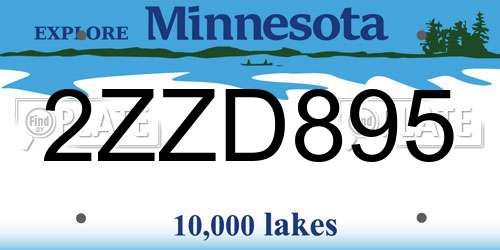 2ZZD895 Minnesota License Plate