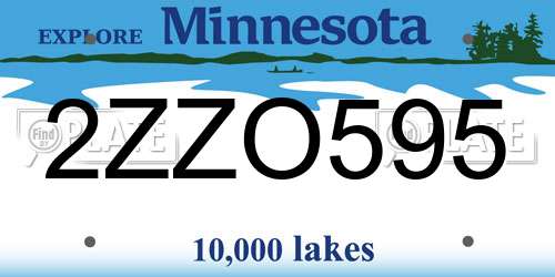 2ZZO595 Minnesota License Plate