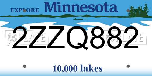 2ZZQ882 Minnesota License Plate