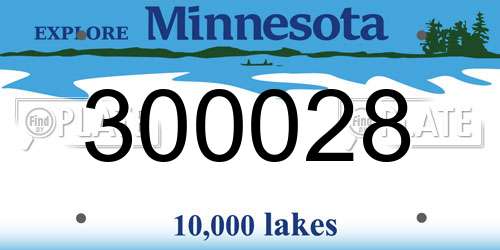 300028 Minnesota License Plate