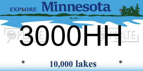 3000HH Minnesota License Plate