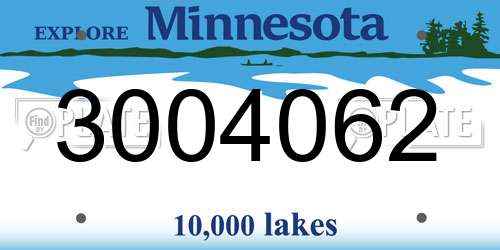 3004062 Minnesota License Plate