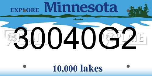 30040G2 Minnesota License Plate