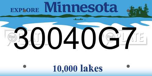30040G7 Minnesota License Plate