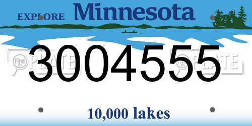 3004555 Minnesota License Plate