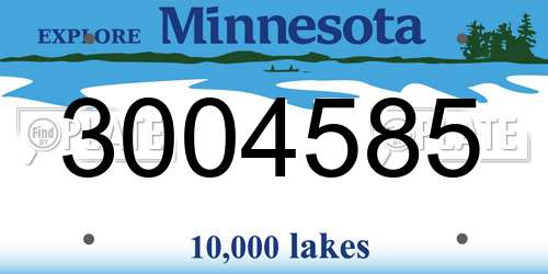 3004585 Minnesota License Plate