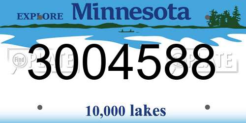 3004588 Minnesota License Plate