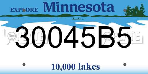 30045B5 Minnesota License Plate