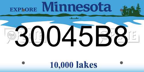 30045B8 Minnesota License Plate