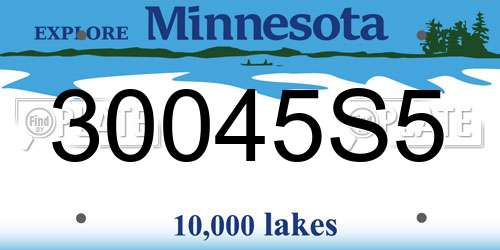 30045S5 Minnesota License Plate