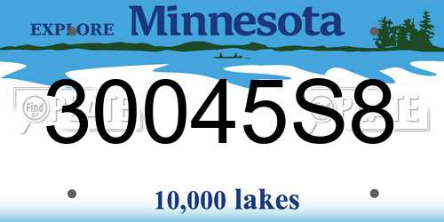 30045S8 Minnesota License Plate