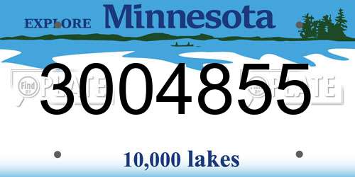 3004855 Minnesota License Plate