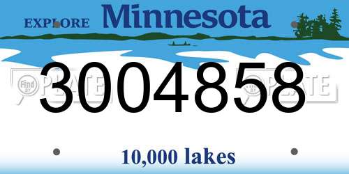 3004858 Minnesota License Plate