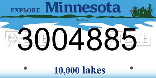 3004885 Minnesota License Plate
